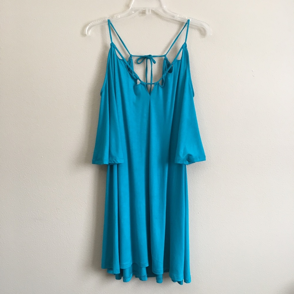 NWOT Free People Beach Cold Shoulder Swing Dress L